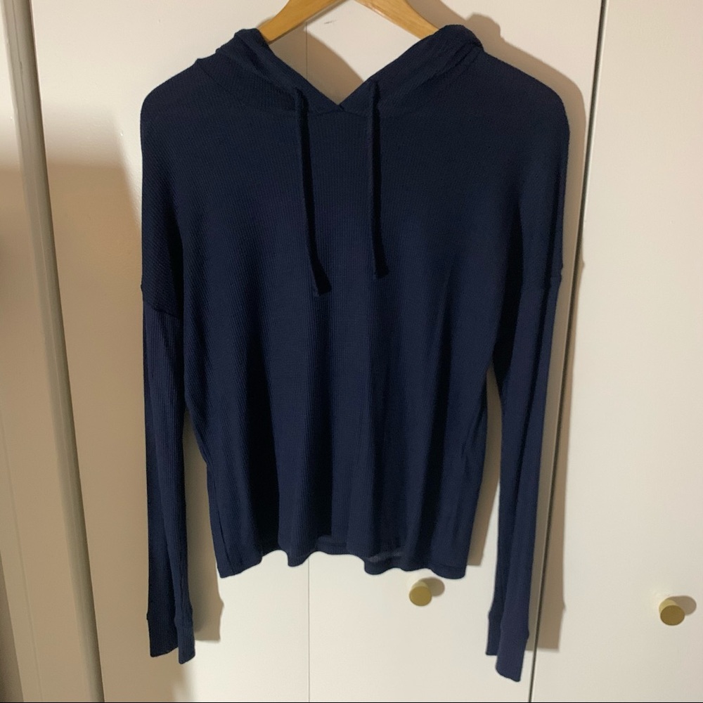Navy waffle hoodie
